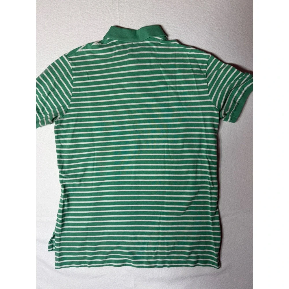 Polo Ralph‎ Lauren Men Custom Fit Striped Polo Shirt Green White Size XL